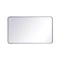 Elegant Lighting Elegant Lighting MR802440S 24 x 40 in. Soft Corner Metal Rectangular Mirror; Silver MR802440S